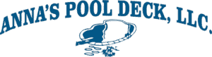 Anna's Pool Deck logo in blue.
